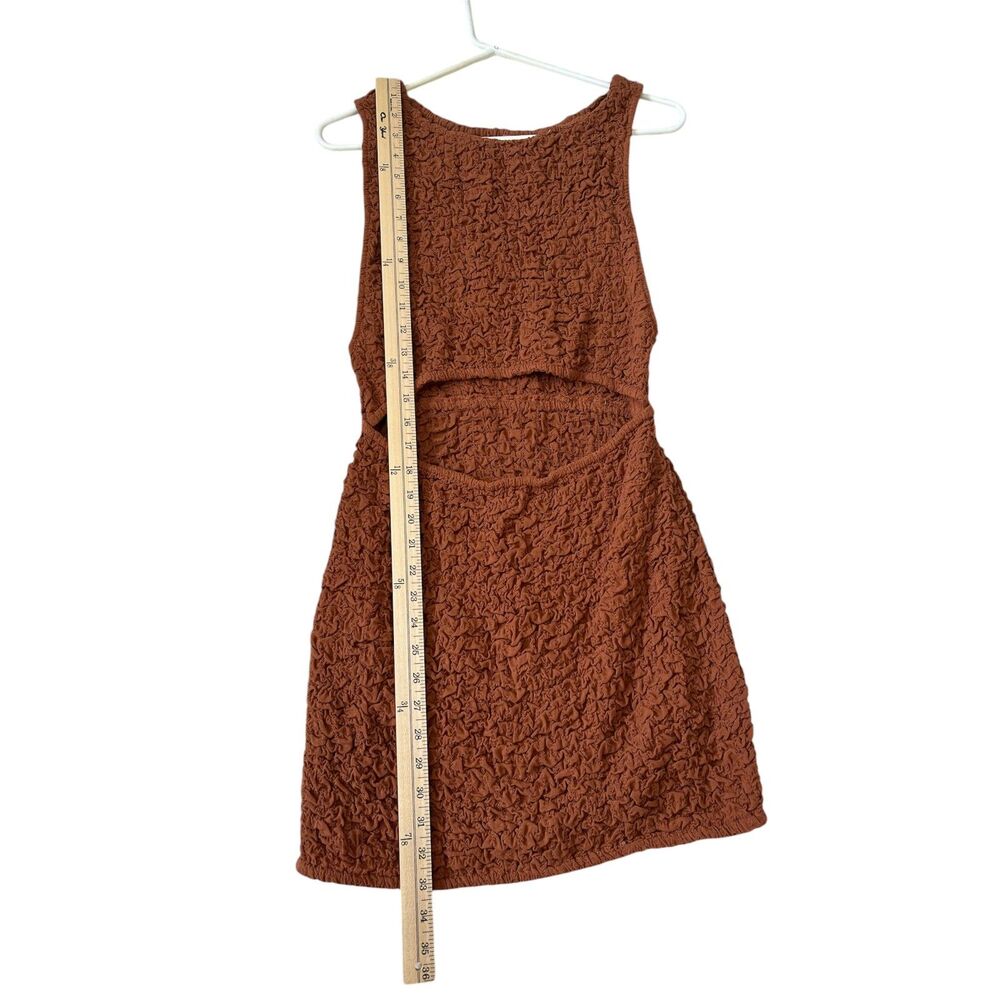 Free People Scarlett Smocked Mini Dress Cutout Sz M - Picture 4 of 7